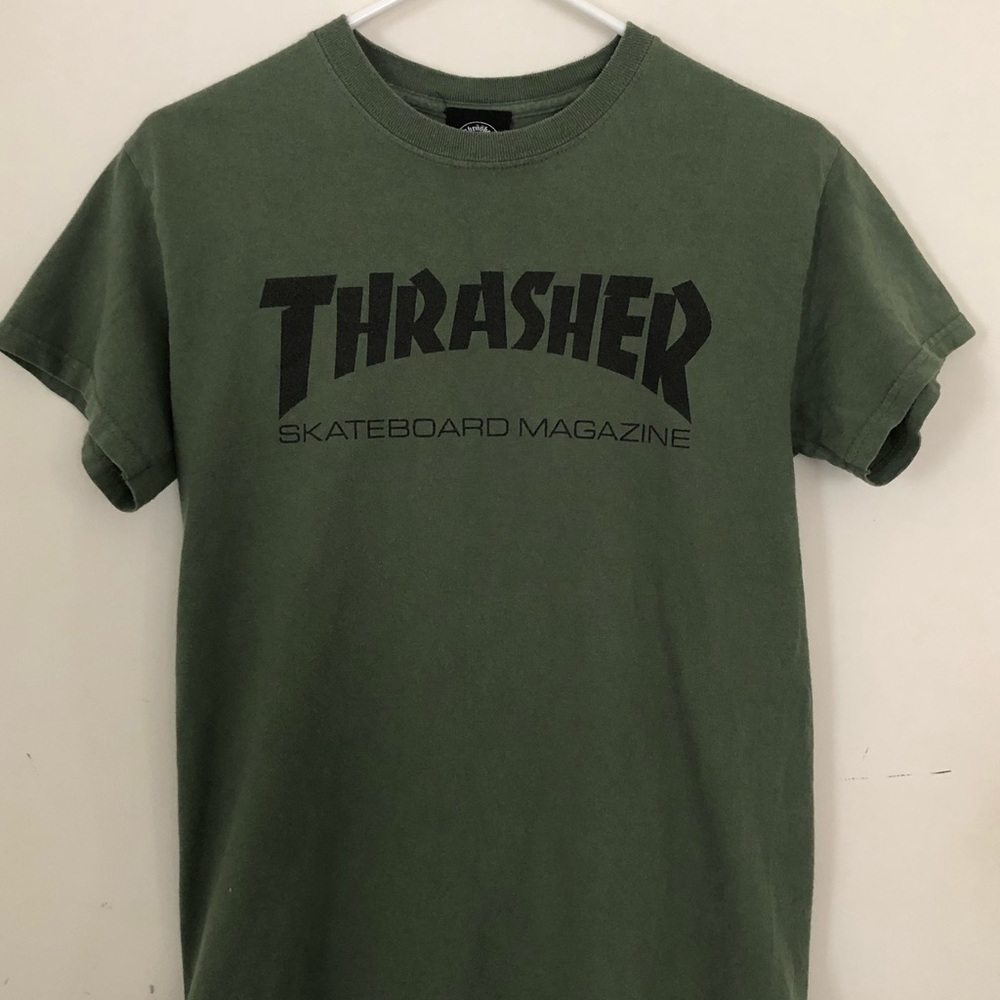 THRASHER Army Green Tee